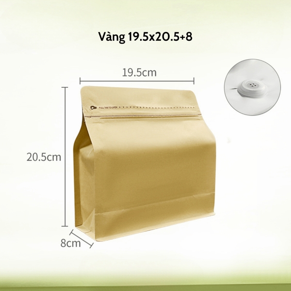Túi kraft nhôm niêm phong có van khí mẫu mới - HVL TEA
