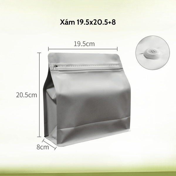 Túi kraft nhôm niêm phong có van khí mẫu mới - HVL TEA