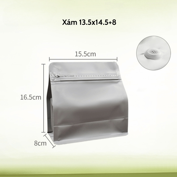 Túi kraft nhôm niêm phong có van khí mẫu mới - HVL TEA