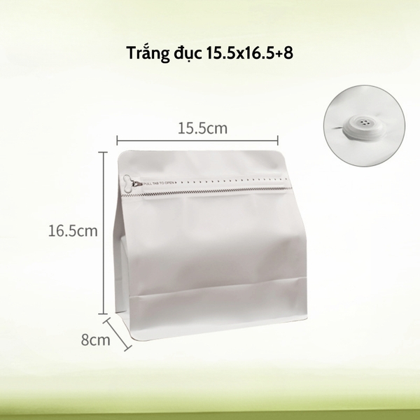 Túi kraft nhôm niêm phong có van khí mẫu mới - HVL TEA