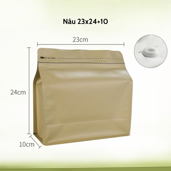 Túi kraft nhôm niêm phong có van khí mẫu mới - HVL TEA