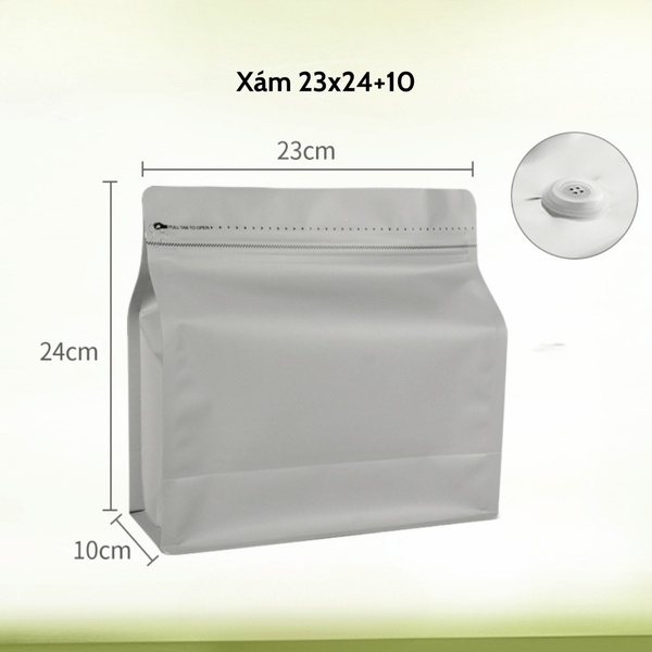 Túi kraft nhôm niêm phong có van khí mẫu mới - HVL TEA