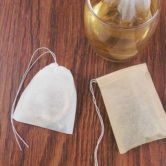 Combo 100 Túi lọc trà giấy màu gỗ, có dây rút, nhiều kích thước - HVL
