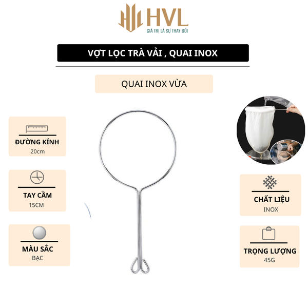 Vợt lọc trà vải, quai inox