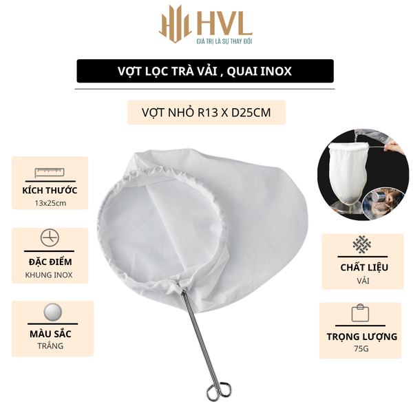 Vợt lọc trà vải, quai inox