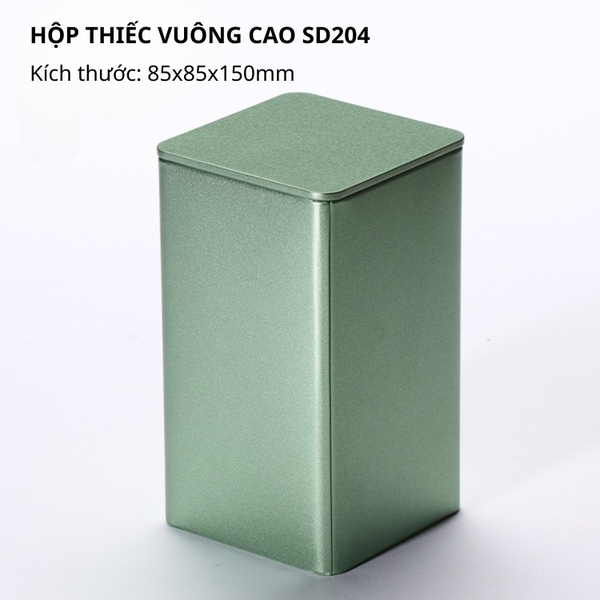 Hộp Đựng Trà Vuông Ánh Nhũ Cao Cấp HVL - Hũ Thiếc Sang Trọng 2026