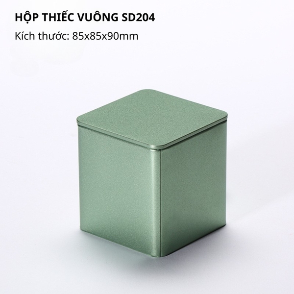 Hộp Đựng Trà Vuông Ánh Nhũ Cao Cấp HVL - Hũ Thiếc Sang Trọng 2026