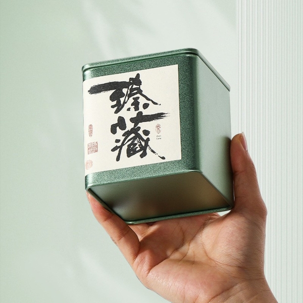 Hộp Đựng Trà Vuông Ánh Nhũ Cao Cấp HVL - Hũ Thiếc Sang Trọng 2026