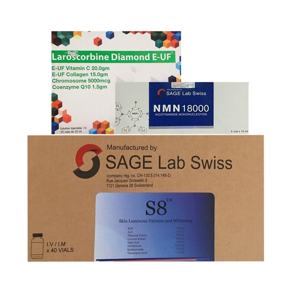 SAGE LAB SWISS S8 + NMN 18000 + LAROSCORBINE DIAMOND E-UF / BỘ TRUYỀN ...
