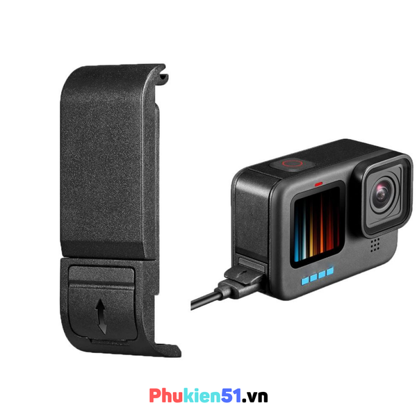 Nắp đậy pin GoPro Hero 13 12 11 10 9 Black có cổng sạc rời và cao su chống bụi
