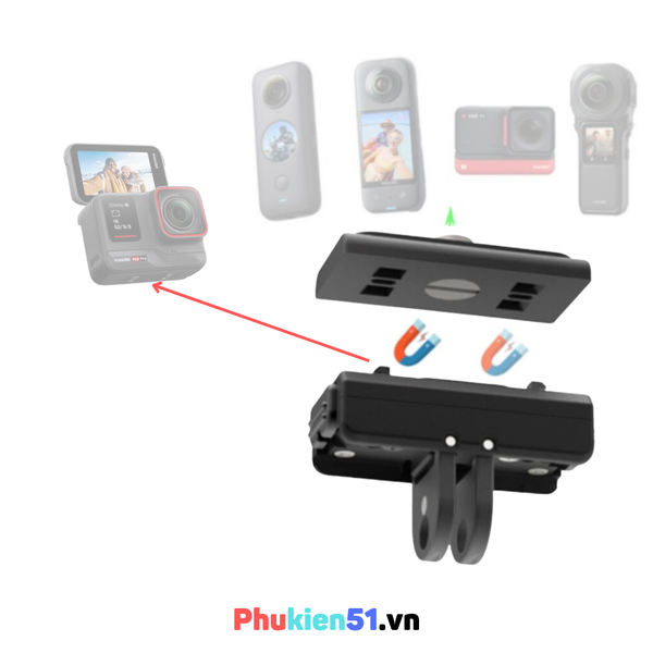 Bộ Ngàm Thao Tác nhanh Cho Insta360 One X2 X3 X4 Ace Pro One RS- Hít nam châm thao tác nhanh