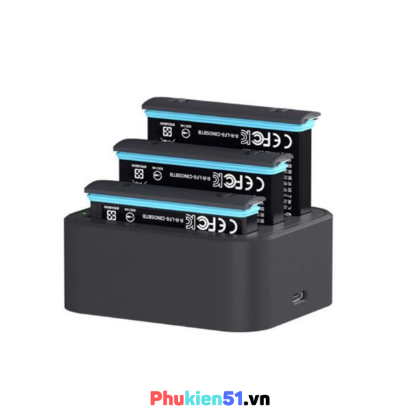 Dock sạc 3 pin Insta360 One X2/X3 có đèn led - Fast Charge Hub