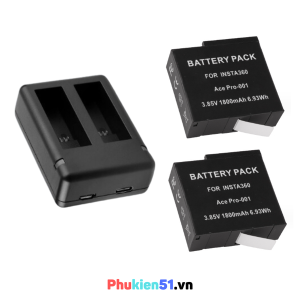 Dock sạc và Pin Insta360 Ace Ace Pro dung lượng cao thay thế pin theo máy