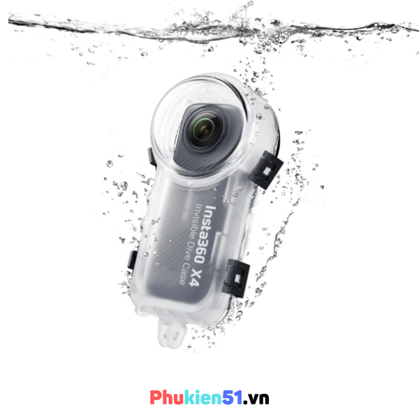 Dive Case Invisible Insta360 X4 - Khung chống nước tàng hình hoàn toàn cho Insta360 X4 bơi lặn sâu