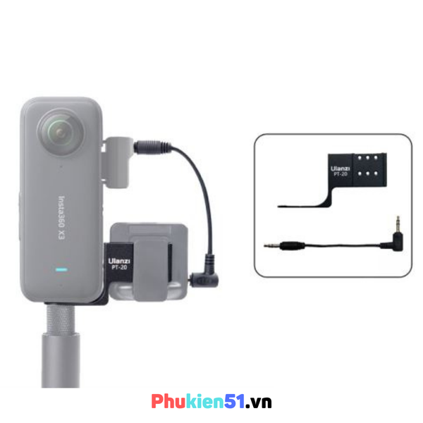 Ngàm Cold Shoe PT-20 Tàng Hình Kèm Adapter Insta360 One X2 X3 X4 chuyên dụng cho Mic Rode Wireless go Mic