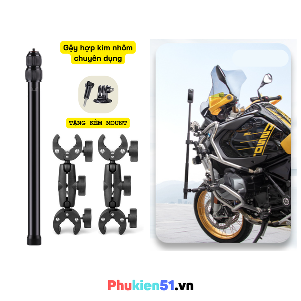 Bộ kẹp gắn gậy tàng hình INSTA360 One X X2 X3 X4 gắn xe góc quay độc đáo