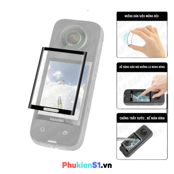 Miếng Dán Bảo Vệ Màn Hình Chống Trầy Xước Cho Insta360 X3