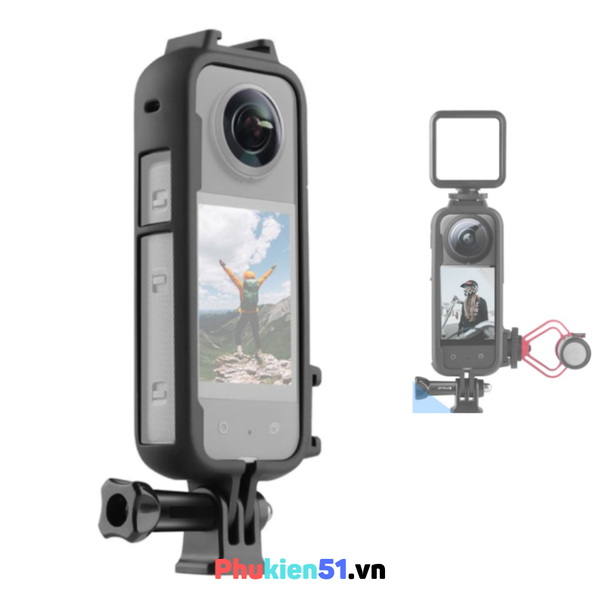Bộ Khung Bảo Vệ Insta360 X3 có ngàm gắn mic ,đèn