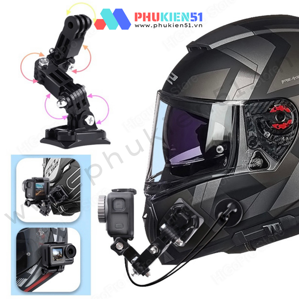 Bộ mount Gopro gắn cằm gắn hông nón cho FullFace nón 3/4