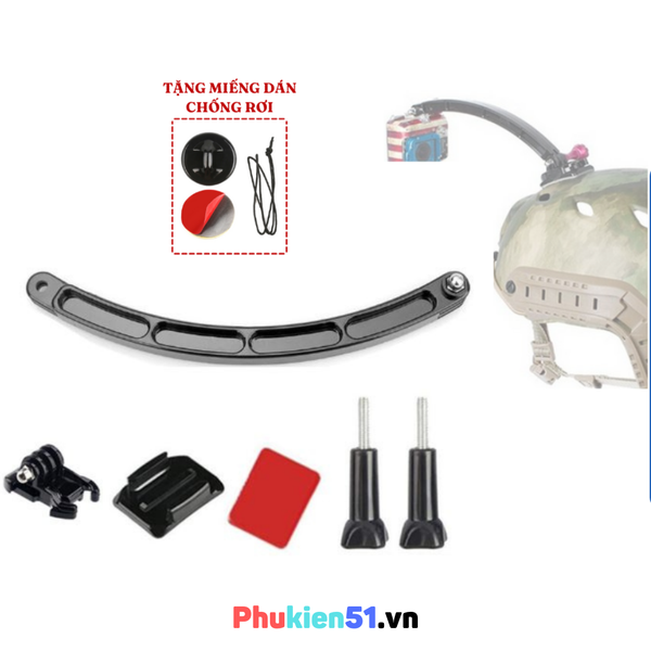 Bộ phụ kiện gắn nón bảo hiểm kèm gậy nối dài nhựa 7,5cm 13,5cm 19,5cm