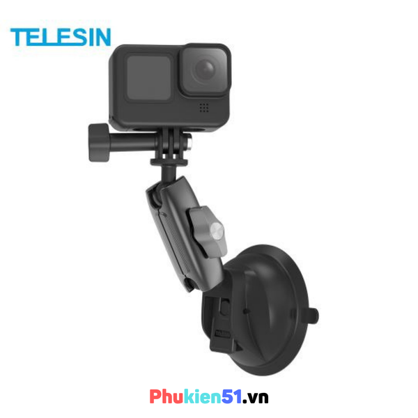 Chân đế TELESIN hít kính cho ActionCam thân kim loại chắc chắn, hút mạnh