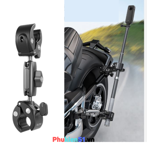 Kẹp Kim Loại TELESIN Càng Cua Gắn Gậy Lên Xe Máy, Xe Đạp Motor