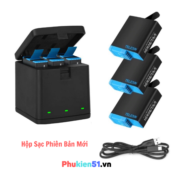 Hộp Sạc và Pin TELESIN GoPro Hero 5 6 7 8 BLACK