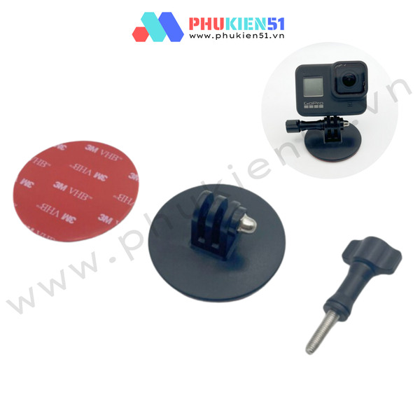 Đế dán mặt phẳng tròn lớn cố định Gopro ActionCam keo 3m chắc chắn