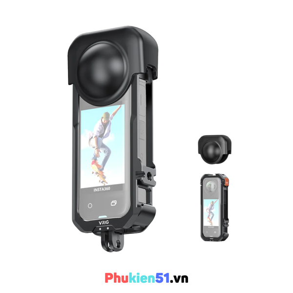 Khung Nhôm Vrig GA 01 Insta360 X4 bảo vệ toàn diện máy ống kính camera
