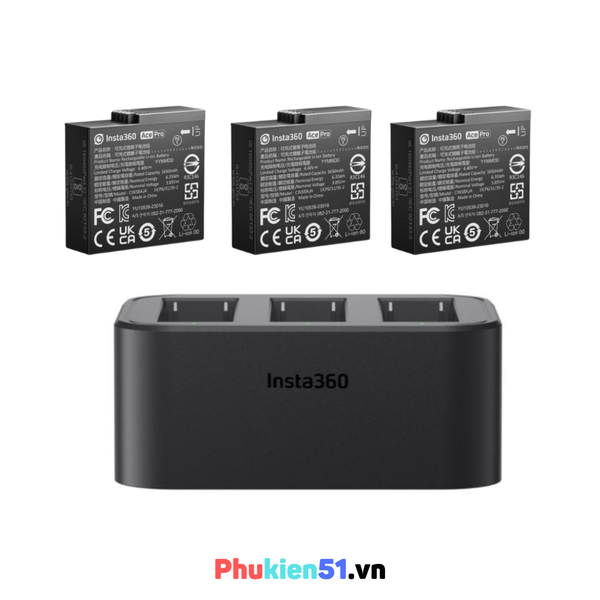 Pin và Dock sạc nhanh dành cho Insta360 Ace/Ace Pro 2 - Hàng Chính Hãng