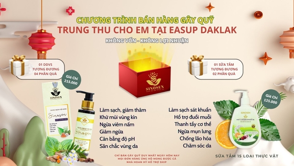 TỔNG KẾT CHƯƠNG TRÌNH BÁN HÀNG GÂY QUỸ CÙNG SINOSEN TẶNG QUÀ TRUNG THU CHO CÁC EM VÀ GIA ĐÌNH HOÀN CẢNH KHÓ KHĂN.