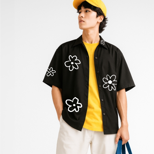 Áo Sơ Mi Tay Ngắn - Flower Pattern