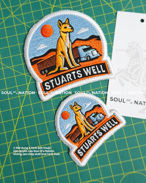 Patch thêu hình ôm viền STUARTS WELL theo yêu cầu