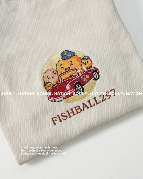 Túi Tote thêu Fishball theo yêu cầu