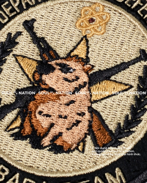 Patch thêu hình tròn Capybara theo yêu cầu