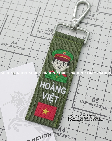 Móc khoá thêu hình ôm viền Cảnh Sát Hình Sự theo yêu cầu
