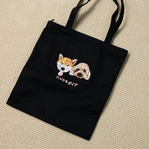 Dự án Áo thun, Túi tote thêu chân dung thú cưng Shiba & Poodle