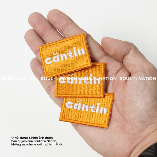Patch thêu hình chữ nhật CĂN TIN theo yêu cầu