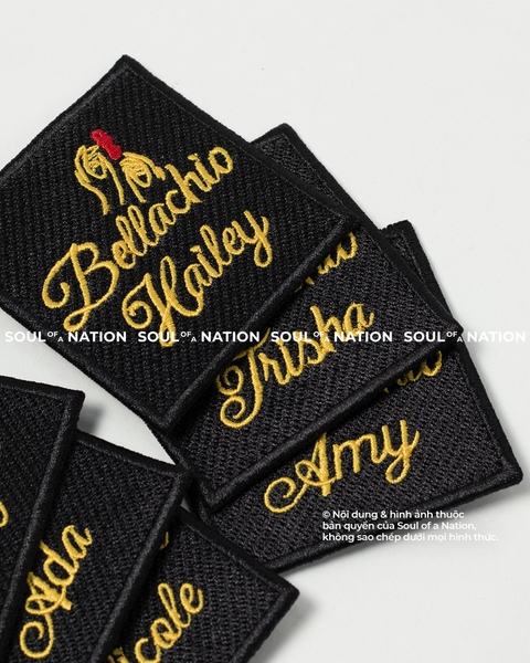 Patch thêu hình vuông Bellachio theo yêu cầu