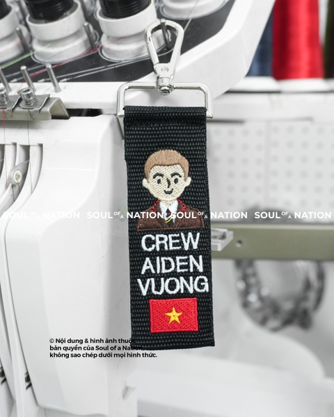 Móc khoá thêu hình ôm viền hãng hàng không EA mẫu 1 theo yêu cầu