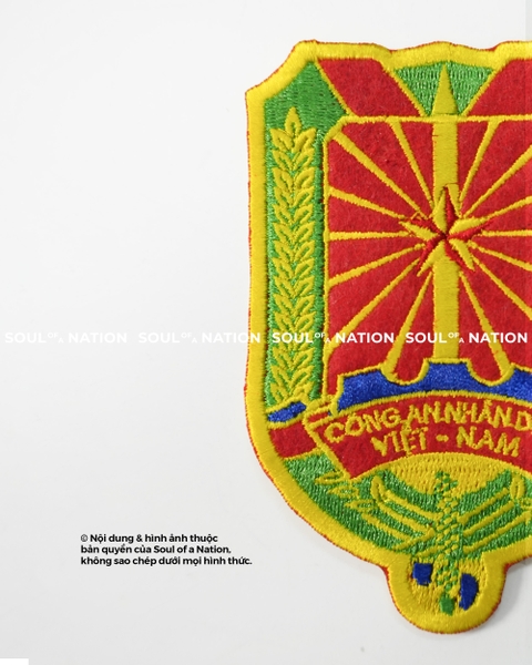 Patch thêu hình ôm viền Công an nhân dân Việt Nam theo yêu cầu