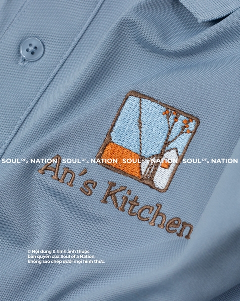 Dự án Áo Polo Ultra thêu in theo yêu cầu An Kitchen + Alogi