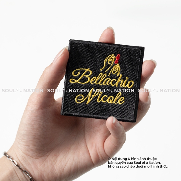 Patch thêu hình vuông Bellachio theo yêu cầu