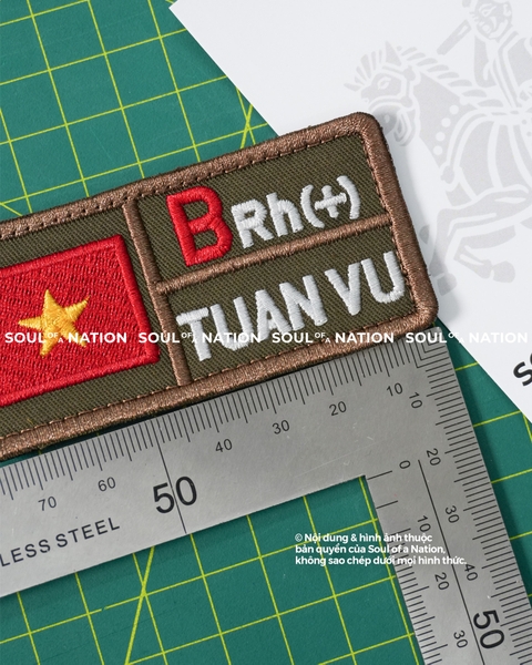 Patch thêu hình chữ nhật Nhóm máu TUAN VU theo yêu cầu