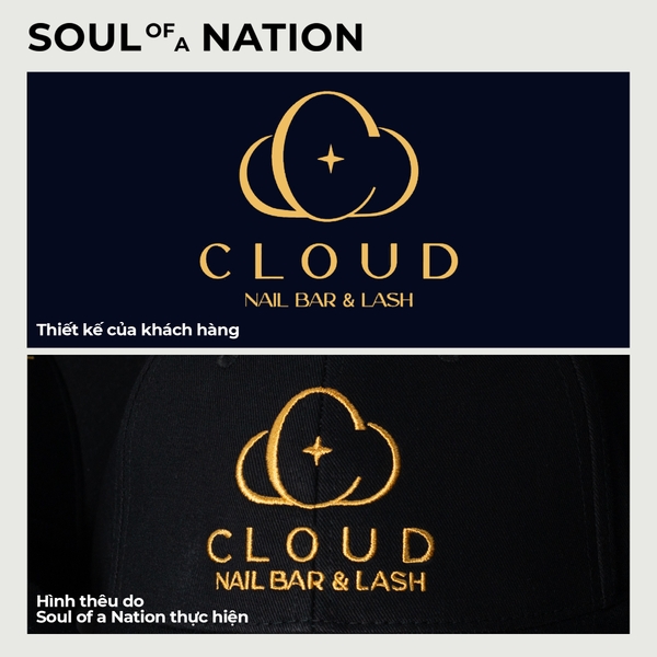 Dự án Hình thêu Logo CLOUD NAIL BAR & LASH