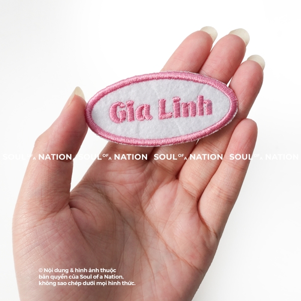 Patch thêu ôm viền Tên Anh Tuấn, Gia Linh theo yêu cầu