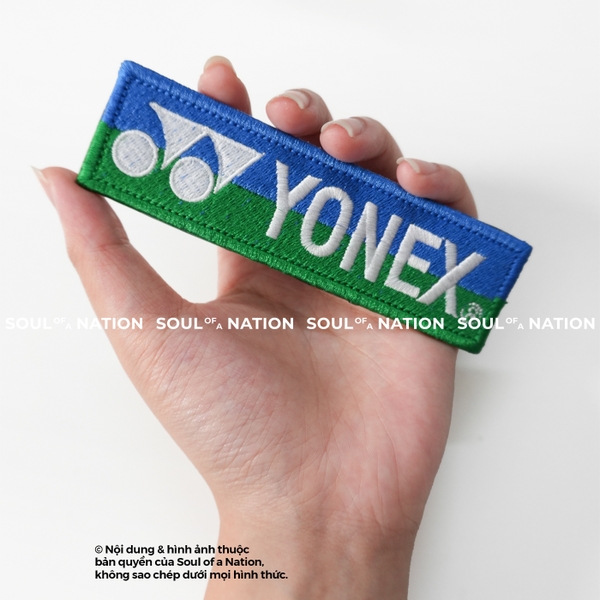 Patch thêu hình chữ nhật YONEX theo yêu cầu