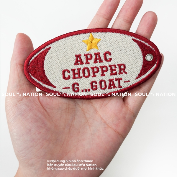 Patch thêu hình ôm viền APAC CHOPPER theo yêu cầu