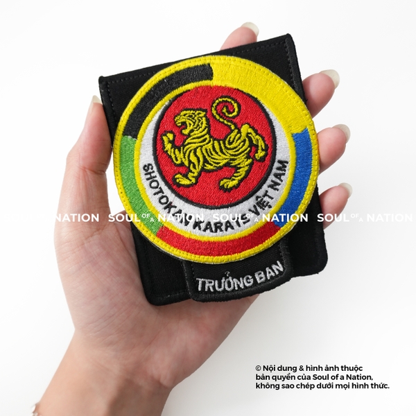 Patch thêu hình tròn kết hợp thẻ đeo SHOTOKAN KARATE VIỆT NAM theo yêu cầu
