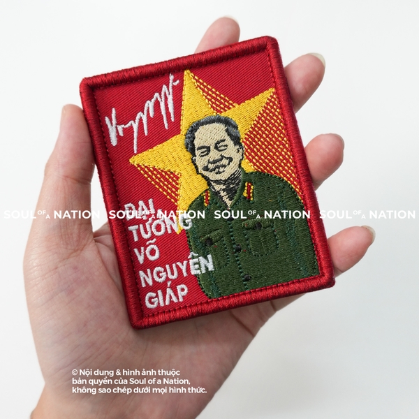 Patch thêu hình chữ nhật Đại Tướng Võ Nguyên Giáp theo yêu cầu